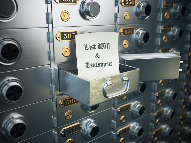 Last Will & Testament in bank