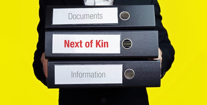 Next of kin document binders