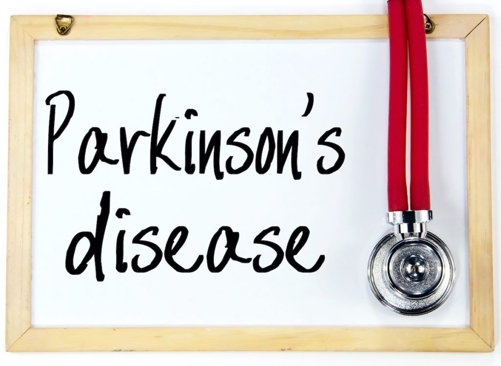 parkinson's disease text write on blackboard