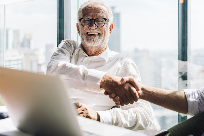 Business partnership successful meeting concept. Image businessman handshake. Business etiquette. Successful businessman handshaking after good deal.