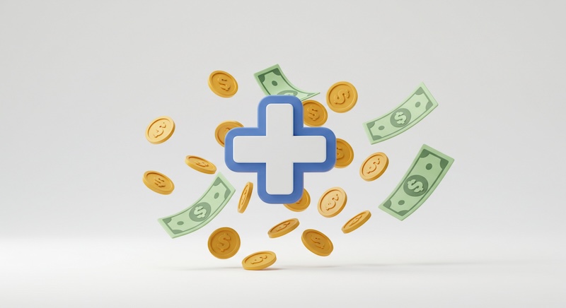 Healthcare Finance Plus Icon Money Coins and Bills Medi-Cal bills