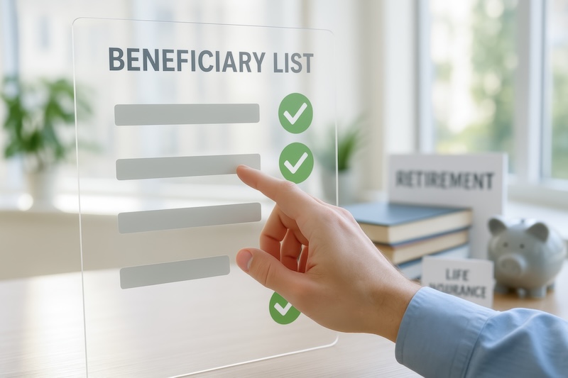 Retirement planning with life insurance includes selecting beneficiaries to secure financial life and ensure peace of mind for future needs