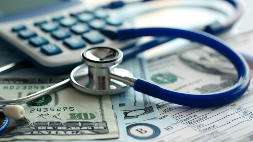 A close-up of medical expenses concept with a stethoscope, calculator, and US dollar bills on a medical billing statement, depicting the financial aspect of healthcare. SSUCv3H4sIAAAAAAAACpySwW7CMAyG75P2DlXOINGmUMKroB3c1KURIUFJyjQh3n1O0qLsuktVf7Z/+6/7/PyoKtaDV5KdqmeMKFZazz44CMoawrvNwh2aAV1JHo4fdiUAVUY4qGCdAl3CHoKcDNyQoJm1jviVkswHCLNHH3dZkISAF9LI8C2RFz7nuFoTKUkdlGJsUzA/94mtKIv/qzO/fL0NX9DIn7RwYcShRshGzrmUXb8DultpDeZB2cLVw0rQsYAXSqDu4OBP390pqcylIDZM6S6rkrSzCS5u9TbDtLV36HX86iONwZVP4D2VDysvZkv6C+ytmGNsSJ4WVTbQcWJYc75vGl6Lw7GuhRBtvRTkg06KdNI6qxDF8qqG0pWKG7Cu23MpOtxyuW+2LdCjP0K7bcZOcOzrcSck3eL1CwAA//8DAJAFQTO5AgAA